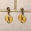 Golden Leaves Sterling & Enamel D-A Earrings