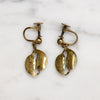 Golden Leaves Sterling & Enamel D-A Earrings