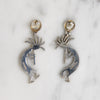 Vivacious Kokopelli Earrings with Onyx & Opal Inlay
