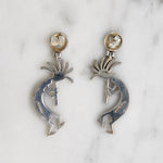 Vivacious Kokopelli Earrings with Onyx & Opal Inlay