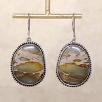 Navajo Green Jasper & Sterling Silver Earrings