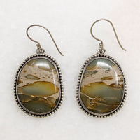Navajo Green Jasper & Sterling Silver Earrings