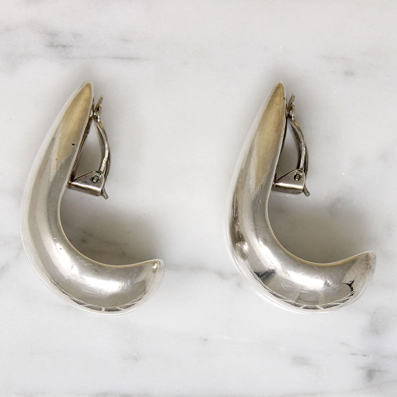 Fat & Sassy Sterling Silver Half Hoop Earrings