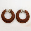 Oversized Rattan & Sterling Silver Clip On Hoops