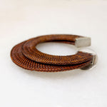 Oversized Rattan & Sterling Silver Clip On Hoops