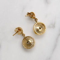 Flirty Retro Two-Tone Gold & Diamond Earbobs