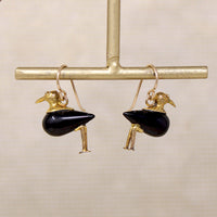 Little Birds Onyx & Gold Filled Figural Earrings