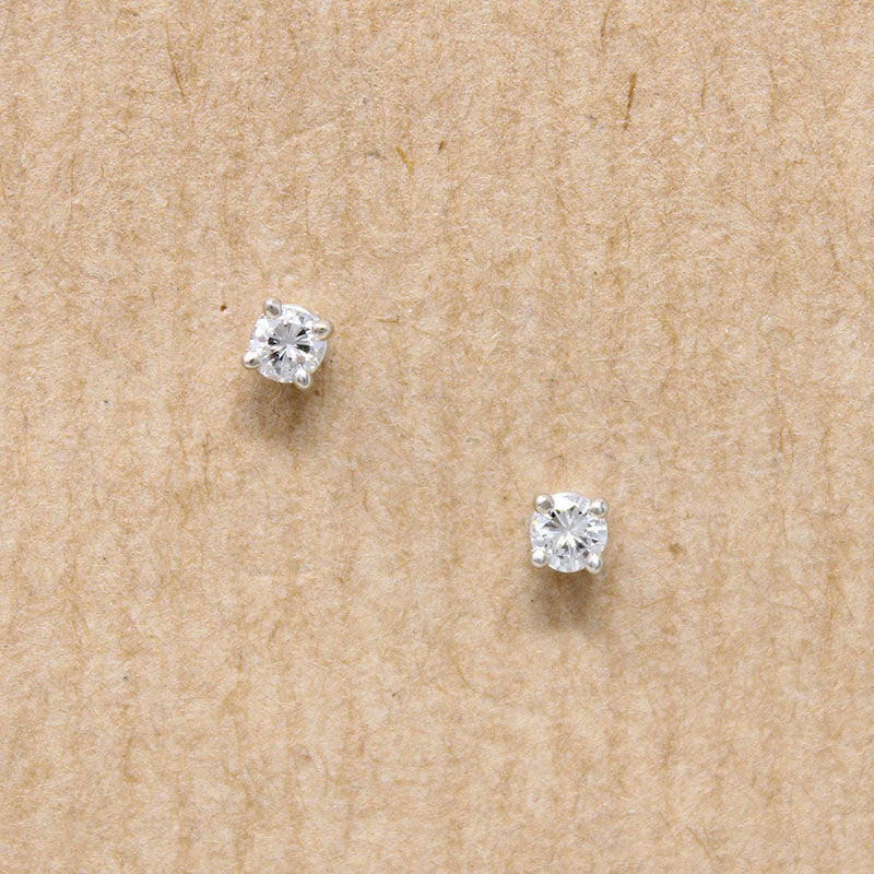 Petite .15tcw Diamond & White Gold Stud Earrings