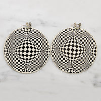 Pop Art Black & White Optical Illusion Earrings