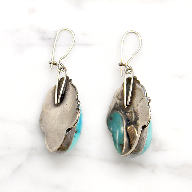 Dreamy Turquoise in Sterling & Gold Drop Earrings