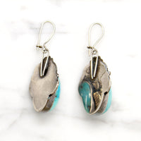 Dreamy Turquoise in Sterling & Gold Drop Earrings