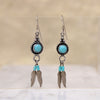 Delicate Turquoise & Sterling Feather Earrings