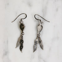 Rockin' Black Onyx & Sterling Feather Earrings