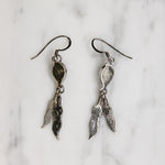 Rockin' Black Onyx & Sterling Feather Earrings