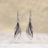 Sensual Sterling Silver Leaf Earrings Signed Plunkett