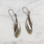 Sensual Sterling Silver Leaf Earrings Signed Plunkett
