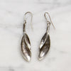 Sensual Sterling Silver Leaf Earrings Signed Plunkett