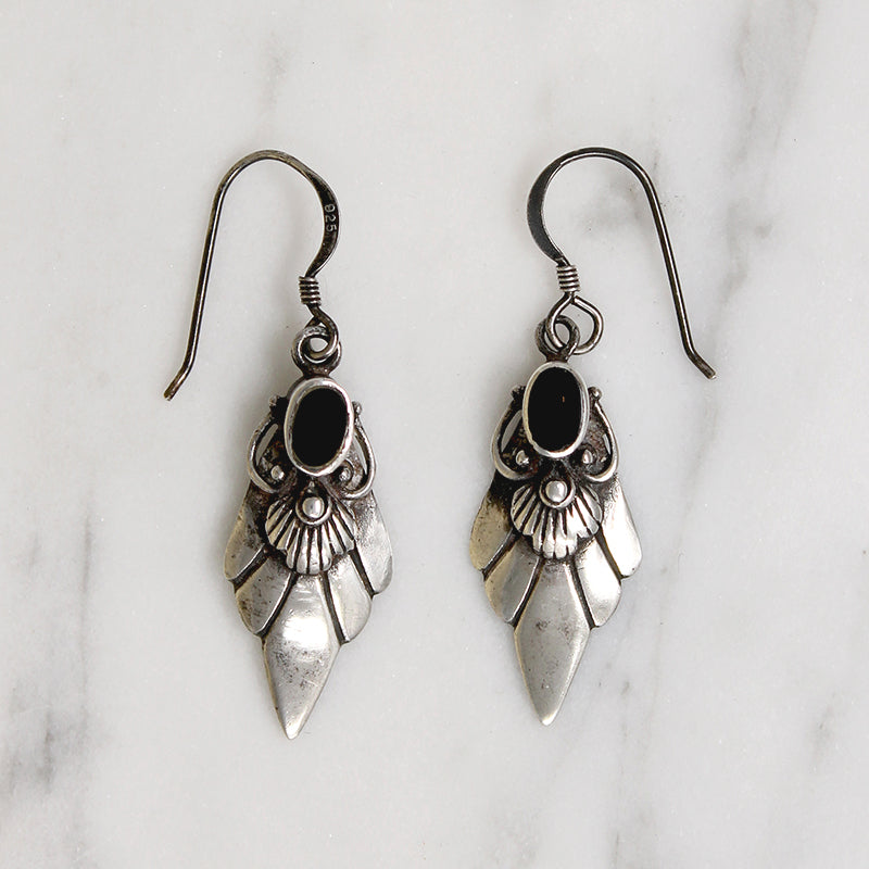 Moody Sterling Silver & Onyx Earrings