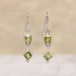 Leafy-Green Peridot & Sterling Silver Drop Earrings