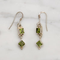 Leafy-Green Peridot & Sterling Silver Drop Earrings
