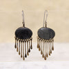 Boho Stone & Silver Fringe Earrings