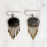 Boho Stone & Silver Fringe Earrings