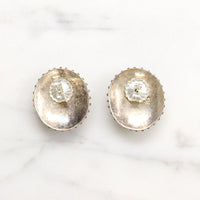 Lovely Amethyst in Beaded Sterling Stud Earrings