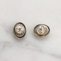 Turquoise & Silver Inlay Stud Earrings