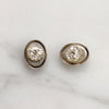 Turquoise & Silver Inlay Stud Earrings