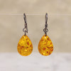 Natural Beauty Simple Amber Drop Earrings