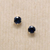 Deep Indigo Blue Sapphires in 14k Gold Studs