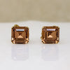 Amber-Colored Step Cut Rhinestone Earrings by Trifari