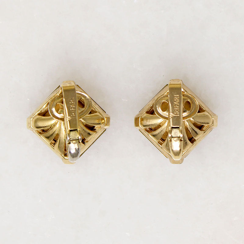 Amber-Colored Step Cut Rhinestone Earrings by Trifari