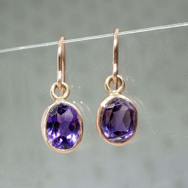 Darling Edwardian amethyst drop earrings