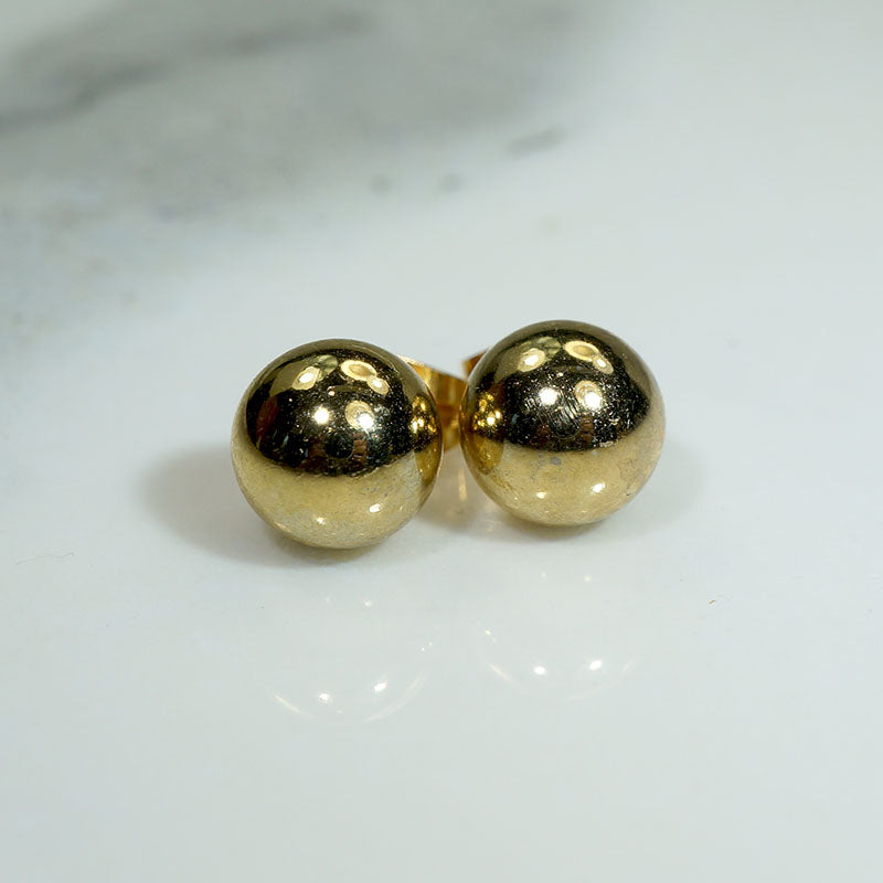 8mm Gold Filled Ball Stud Earrings