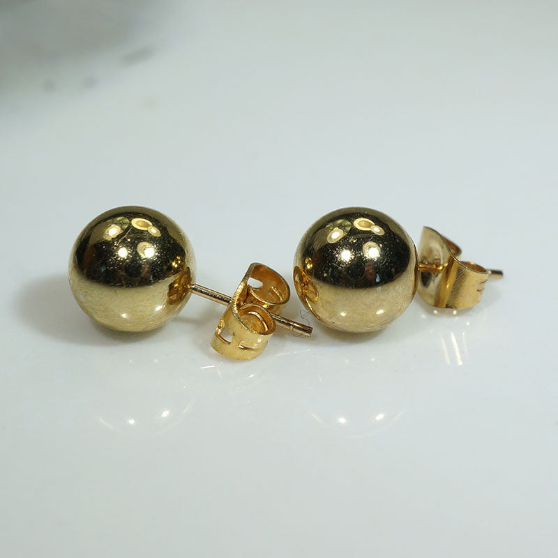 8mm Gold Filled Ball Stud Earrings