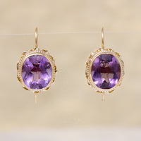 Romantic 1950s Amethyst & Gold Earrings