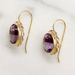 Romantic 1950s Amethyst & Gold Earrings