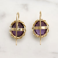 Romantic 1950s Amethyst & Gold Earrings