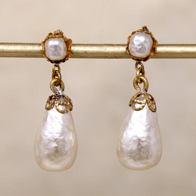 Lustrous Faux Pearl Drop Earrings