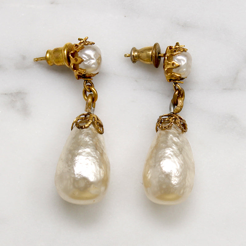 Lustrous Faux Pearl Drop Earrings