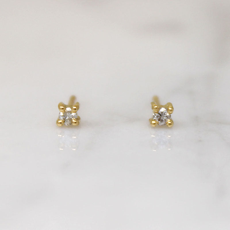 Tiny Vintage Diamond Stud Earrings