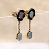 Gold Flowers & Vibrant Opals 1960s Earrings