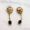 Gold Flowers & Vibrant Opals 1960s Earrings
