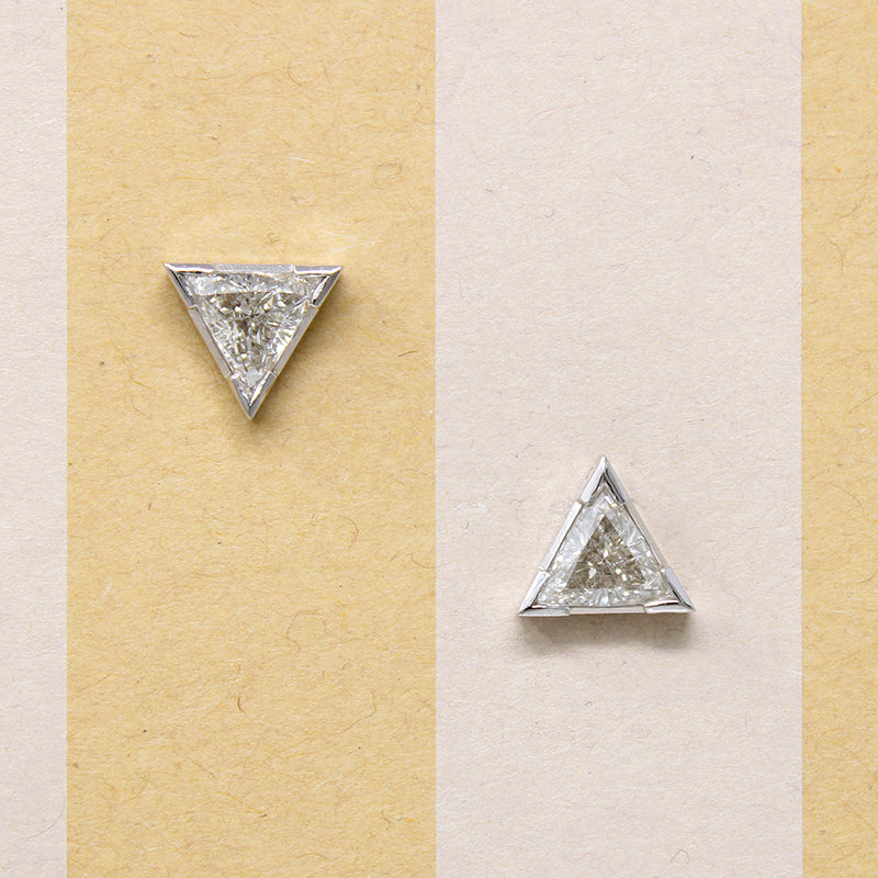 Scintillating Triangle-Shaped Diamond Stud Earrings