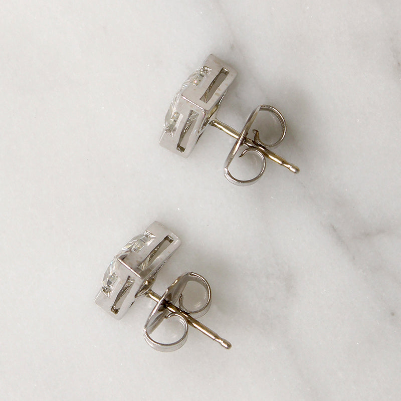 Scintillating Triangle-Shaped Diamond Stud Earrings