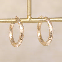 Faceted 14k Gold Vintage Hoop Earrings