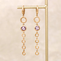 Chic Italian 14k Gold & Amethyst Earrings