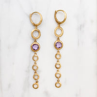 Chic Italian 14k Gold & Amethyst Earrings