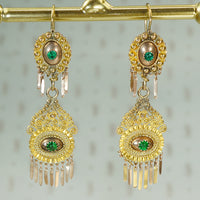 Beautiful Long Gold French Provincial Earrings